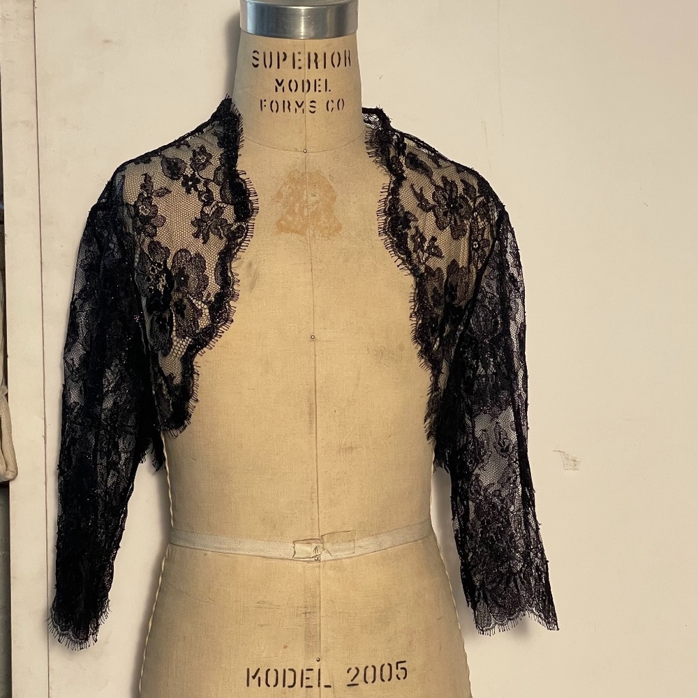 Kids Black Shimmery lace shrug